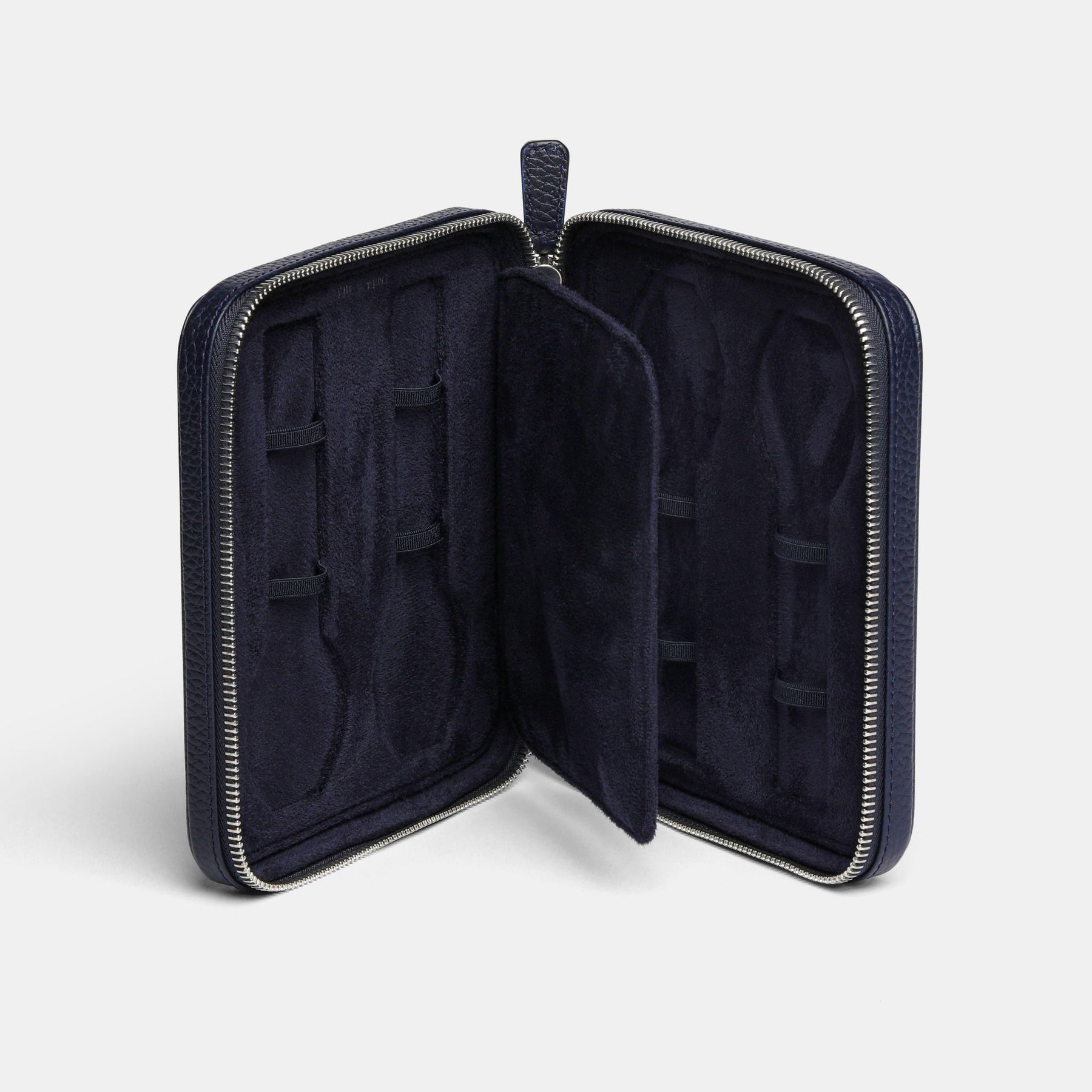 Mare: Blue Leather Watch Case for 4 Watches