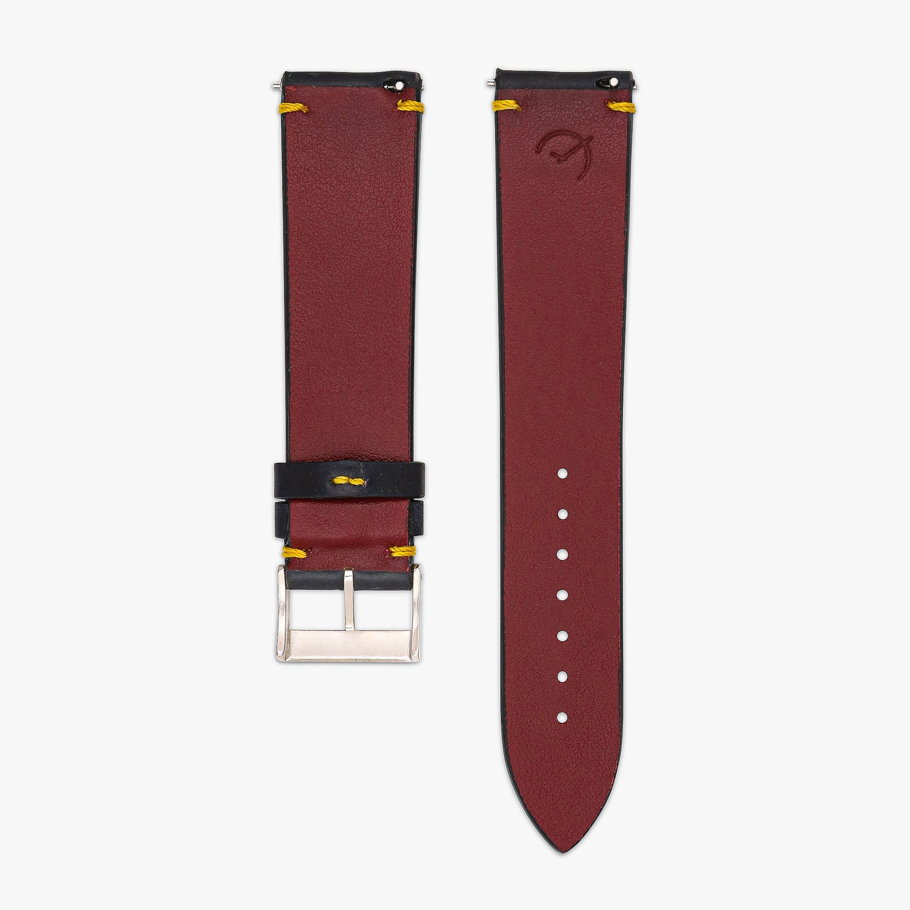 Pantera: Black Cordovan Strap with Yellow Stitchings