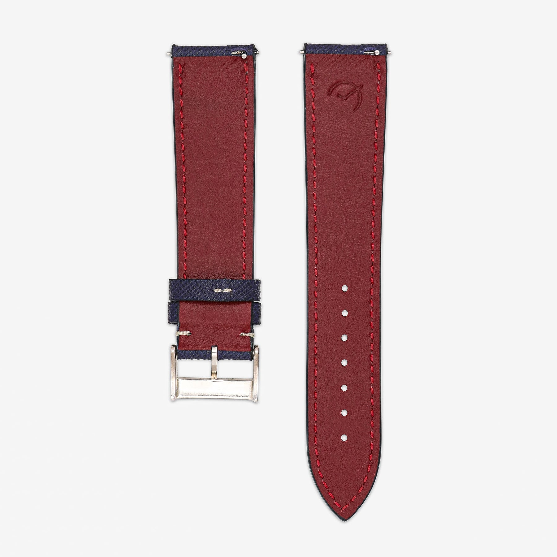 Yacht Club: Blue Saffiano Leather Strap