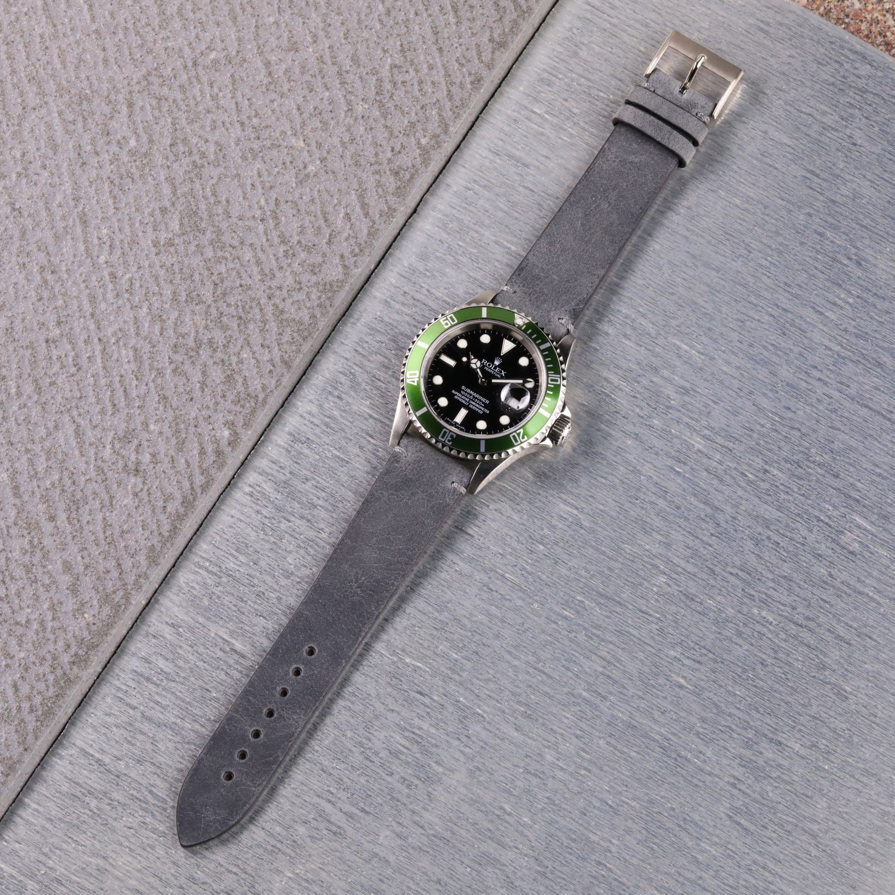 Asphalt: Dark Gray Kudu Leather Strap