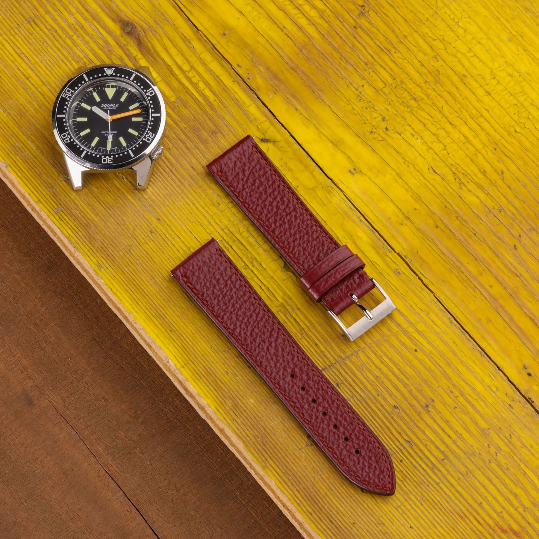 Firenze: Red Grained Calfskin Strap