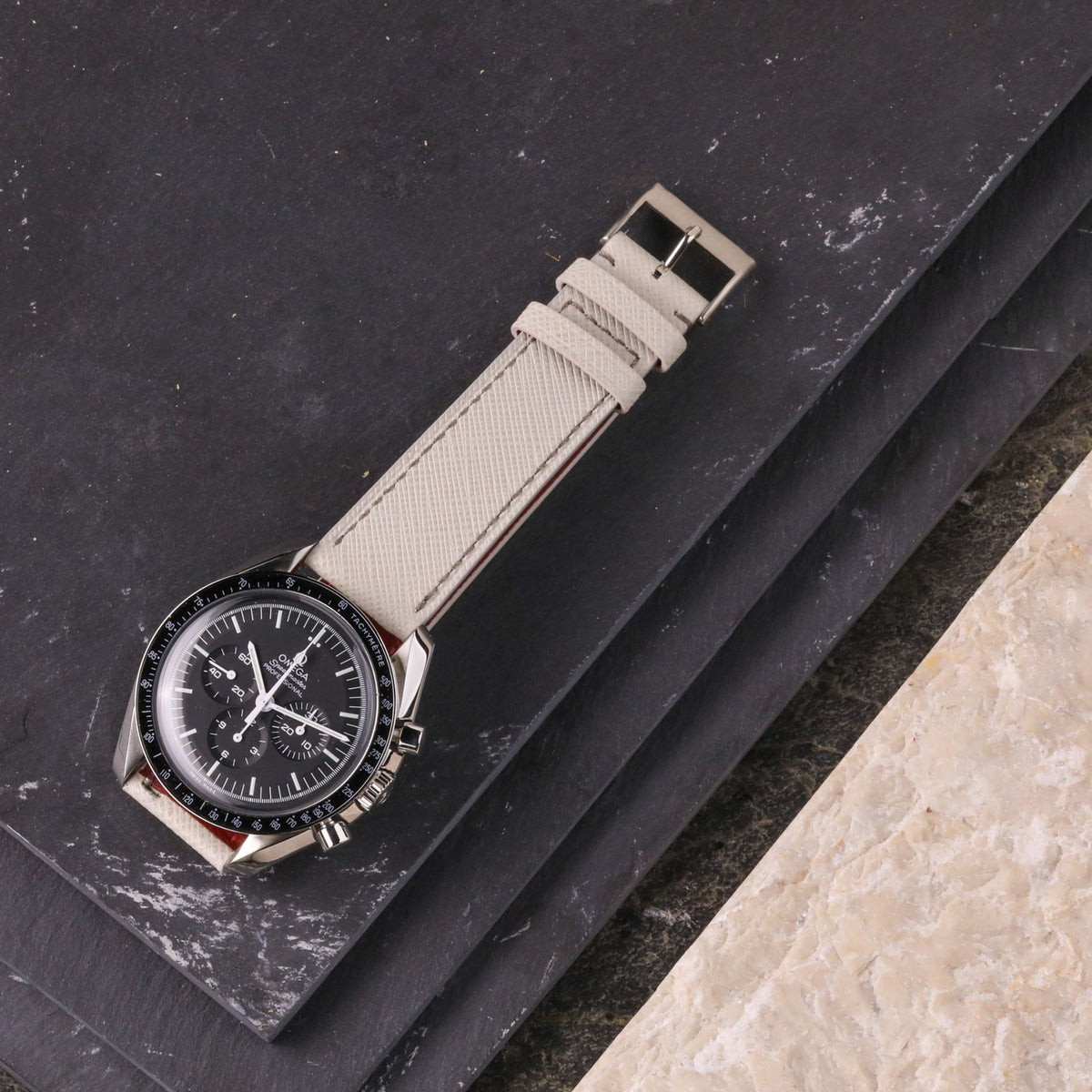 Astronaut: White Saffiano Leather Strap