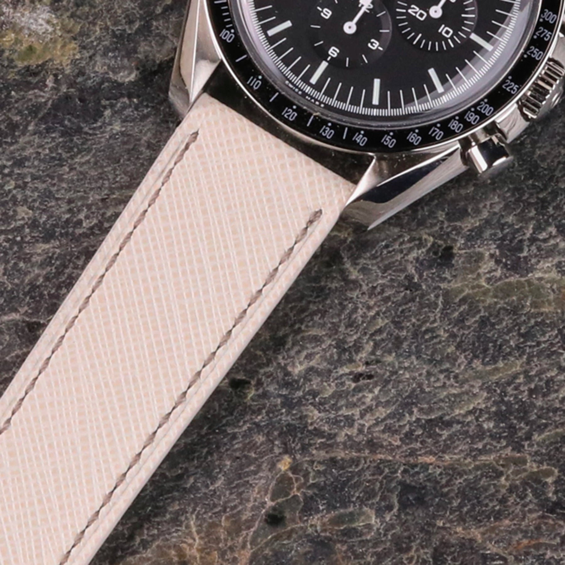 Astronaut: White Saffiano Leather Strap